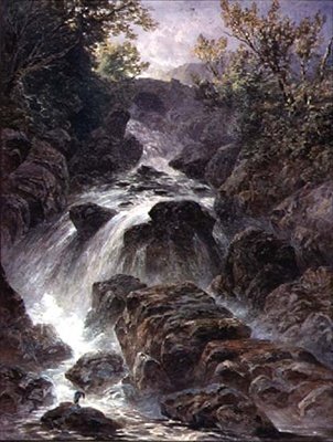 Bridge and Waterfall near Capel Curig by William James Bennett